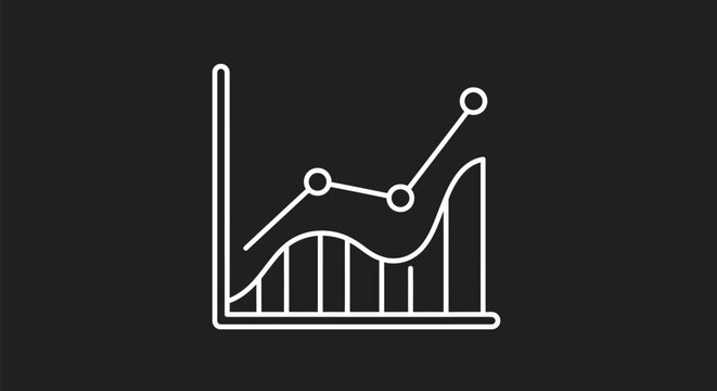 Simple White Line Chart Showing Business Growth and Success.