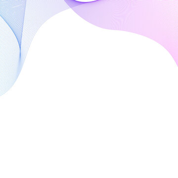 Abstract Gradient Wave Line Pattern isolated on transparent background