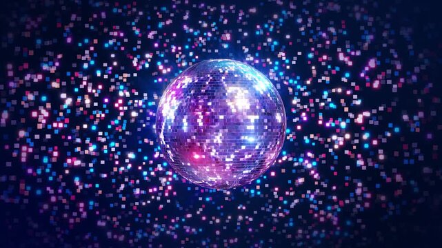 Mirror Ball Disco Lights Club Dance Party Glitter Background. Shiny glitzy rippling particles mirror ball effect. glittering sparkles disco. glamour fashion events, jazz, pops, funky disco party.
