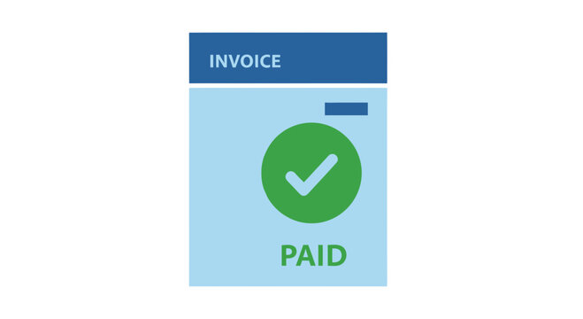 Paid Invoice Document with Green Checkmark.