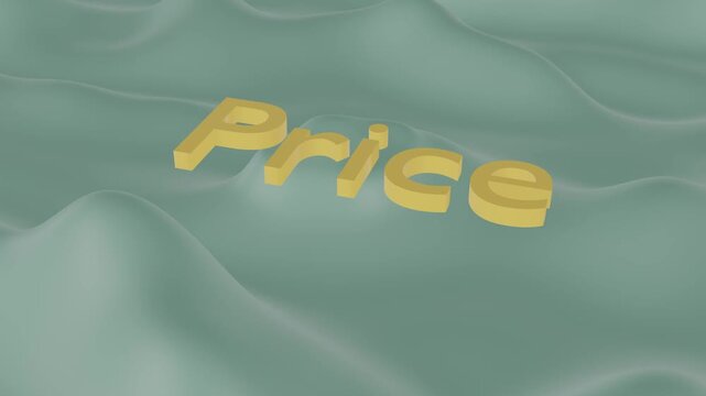 Yellow letters float above soft, undulating green fabric