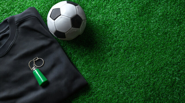 Soccer Referee Gear on Green Grass