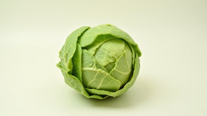 Fototapeta premium Fresh Raw Green Cabbage Isolated on Neutral Background