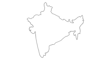 Obraz premium Outline of india map isolated on white background for design or education