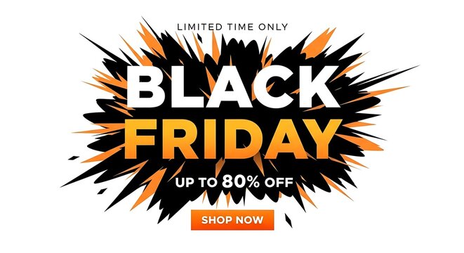 Black friday sale advertisement up to 80 off limited time offer