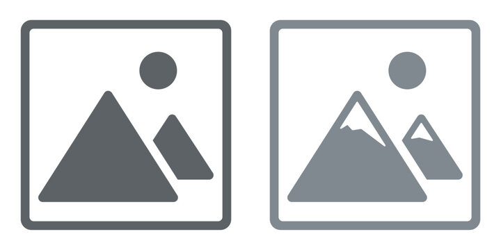 Flat picture placeholder symbol for the app, website, or user interface design. No photo thumbnail graphic element. No found or available image in the gallery or album. Vector illustration