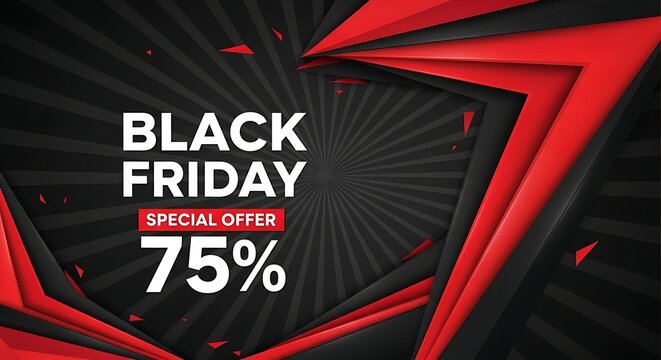 Black friday sale advertisement 75 off special offer