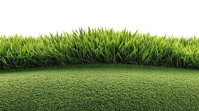 Green grass surface with smooth golf course style texture. Minimal landscape concept representing outdoor sport and nature.