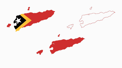 Fototapeta premium Set of Timor-Leste map isolated on white background, vector illustration design