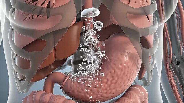 Soda Carbonation Causing Gas Rising in Digestive System