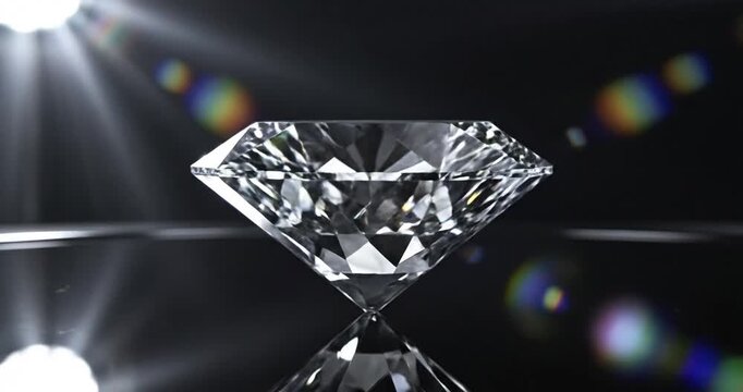Diamond Sparkle Light Reflection Closeup.