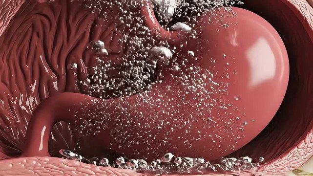 Realistic Stomach Gas Formation from Soda