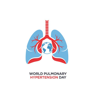 World Pulmonary Hypertension Day Vector Hari Hipertensi Paru Sedunia Medical Illustration Design Element