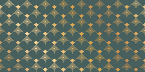 Obraz na płótnie Canvas Luxury geometric gold line art and art deco background vector. Abstract geometric frame and elegant art nouveau with delicate. Illustration design for invitation, banner, vip, interior, decoration.