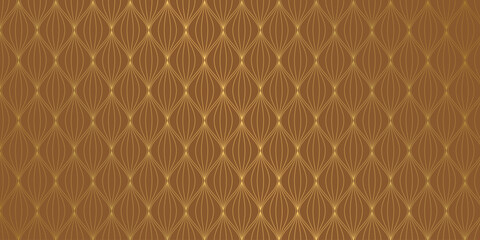Fototapeta premium Luxury geometric gold line art and art deco background vector. Abstract geometric frame and elegant art nouveau with delicate. Illustration design for invitation, banner, vip, interior, decoration.