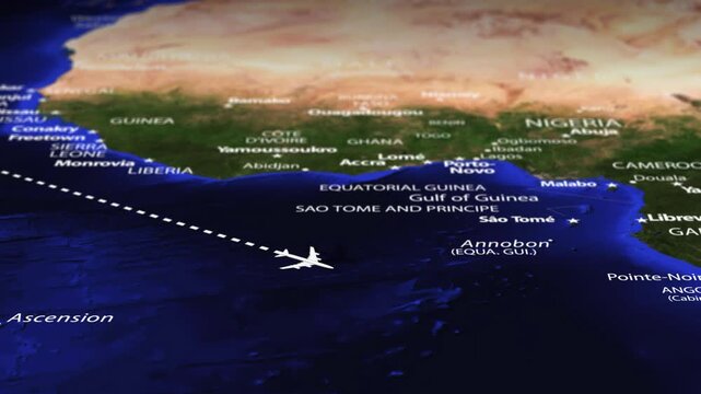 Flight From New York USA to Maputo MOZAMBIQUE with flag pins