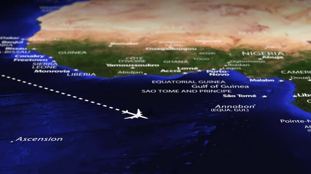 Flight From New York USA to Mbabane Eswatini with flag pins