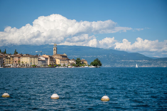 Old town harbour and waterfront of Sal� on Lake Garda Italy