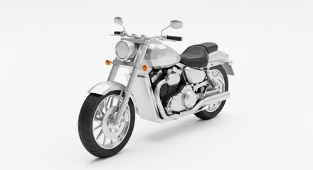 Obraz premium Geometric motorcycle design on white background reflecting modern artistic style