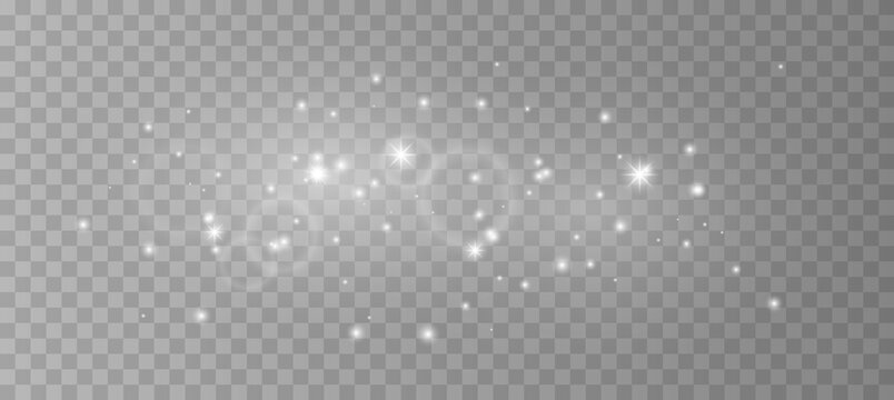 Magic Glitter Dust with Shiny Starbursts and Floating Light Particles Abstract Overlay