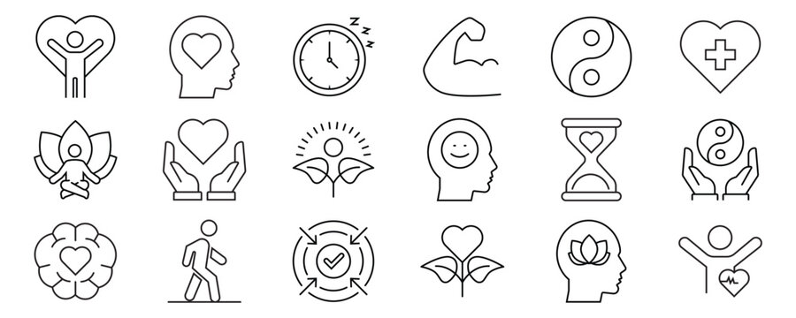 Durability icon set. Editable stroke. Vector illustration