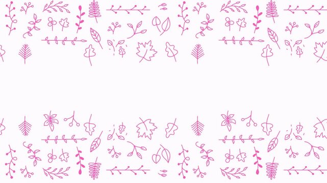 Seamless Pink Floral Doodle Pattern Animation Loop