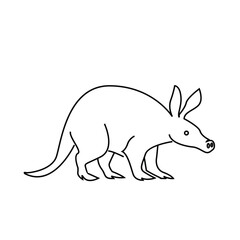 Obraz premium Aardvark Line Art Illustration Isolated on White Background