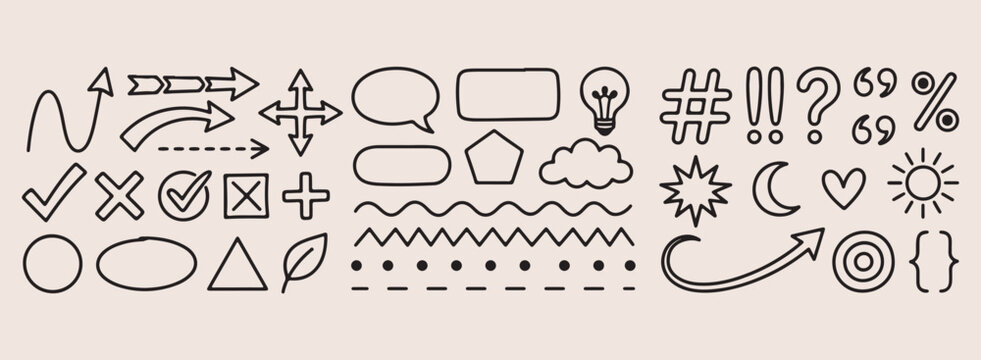 Hand drawn speech bubbles, comic thought clouds, cartoon dialogue boxes, chat bubble sketches, message balloon doodles, communication icon set, funny speaking elements

