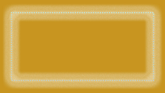 Rectangular frame with glowing dotted border on golden background vector illustration