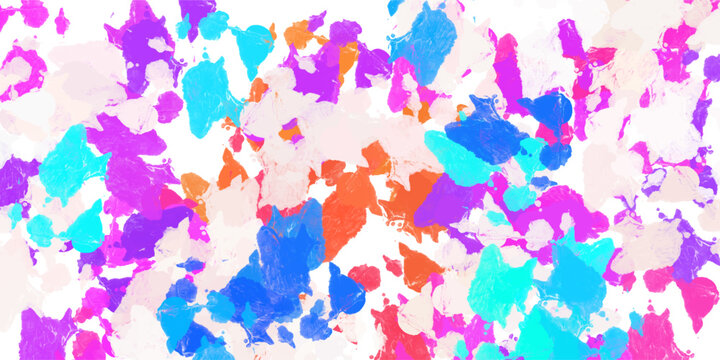 Abstract vibrant colorful pink blue and orange acrylic paint dab texture background for modern creative graphic design and party flyer