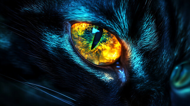 High-definition image of automotive headlight mimicking optical depth and color of cat&rsquo;s eye gem 