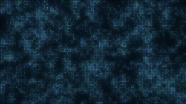 Abstract blue flickering glow gradient halftone squared animated background for UI technology screens or infographics. Seamless Hi-tech loop motion pattern