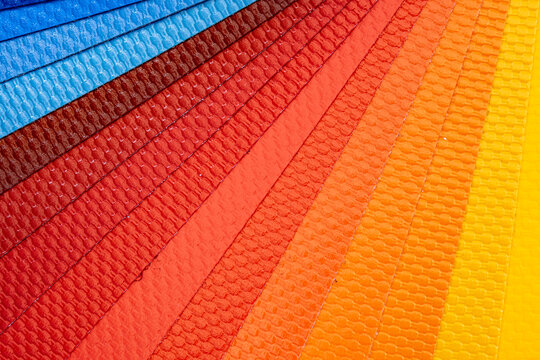 Sample of PVC Polymer Vinyl, Material design color palette layout, RAL color system