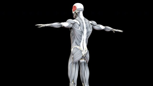 Human Body Muscular System Head Muscles Temporal Muscle Anatomy Animation Concept