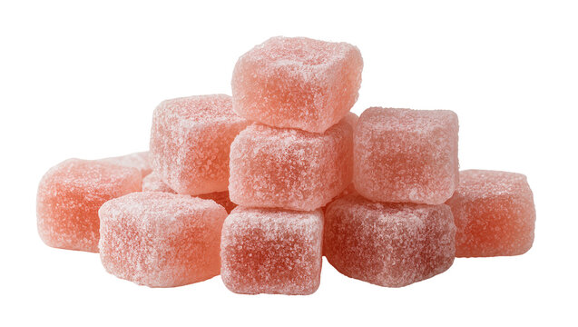Orange Sugar Coated Fruit Gummies Stacked in a Pile