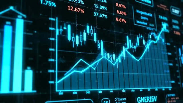Digital Stock Market Chart Displaying Financial Data and Growth Trends.