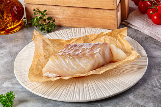 Raw cod fish fillet for cooking