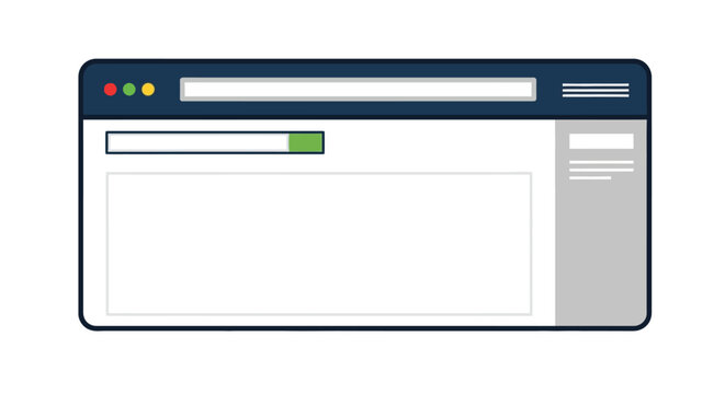 A simple web browser window with a loading bar on a plain white background.