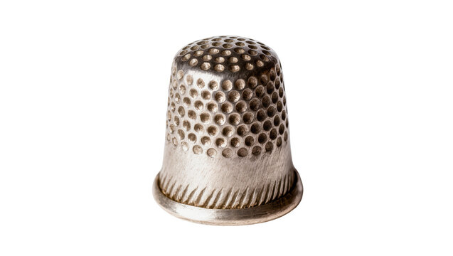 Antique Silver Thimble with Perforated Pattern and Serrated Rim