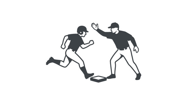 Baseball Player High-Fiving Coach at First Base