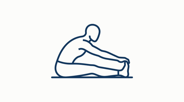 Man Stretching Hamstrings Simple Line Art Icon