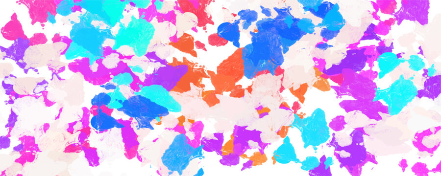 Vibrant colorful abstract thick paint dab texture, messy multicolored acrylic brush stroke spot background, chaotic expressionist dirty canvas graphic resource for modern bright art design.