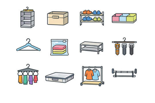 Storage hanger vector closet organizer image extender icon simple vacuum shoe rack