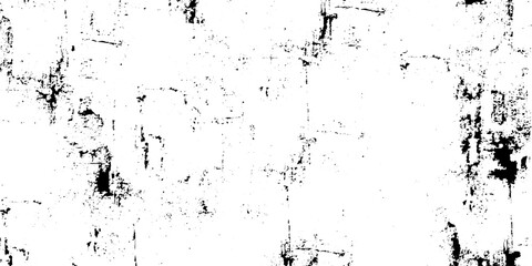 Fototapeta premium Black and white grunge texture, heavy grit and distressed stipple effect, sparse ink splatter on a stark white background and scratch wall design. minimalist abstract noise, grainy photocopy texture.