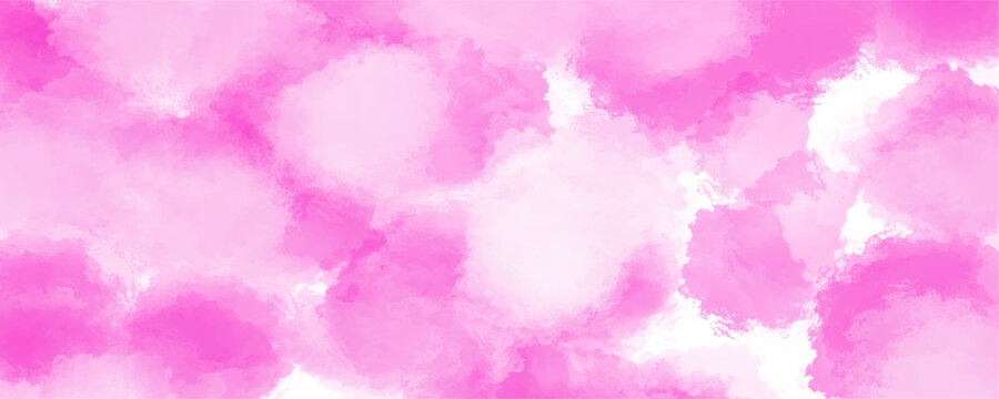 Abstract pink and white watercolor spot texture background illustration. These soft, vividly painted acrylic clouds compose an elegantly textured framework intended for sophisticated modern design.