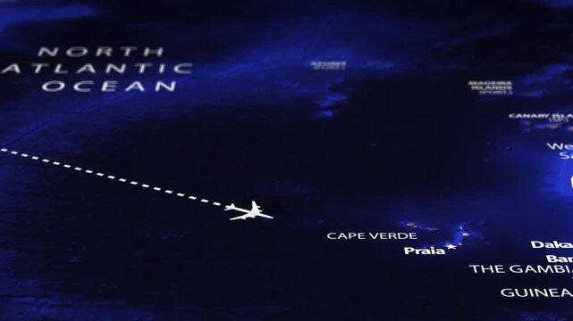 Flight From New York USA to Monrovia LIBERIA with flag pins
