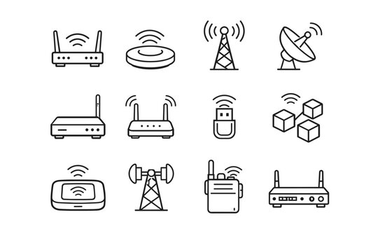 Dongle router wifi simple icon image vector modem device tower generation dish