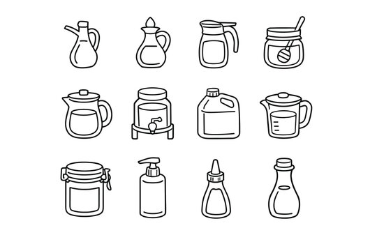 Simple icon jar sealed lid vector pitcher spout image refill generation jug