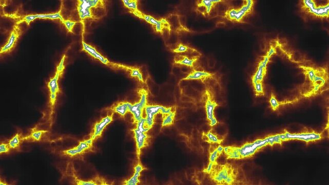 Glowing electric plasma background, abstract yellow energy lightning veins, digital neural network texture, vibrant neon light motion graphics