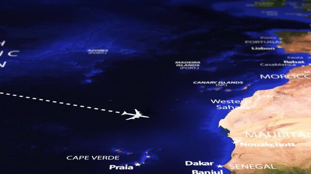 Flight From New York USA to Niamey NIGER with flag pins